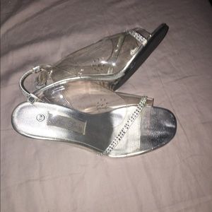 Miss Becky clear Cinderella heels. 6.5